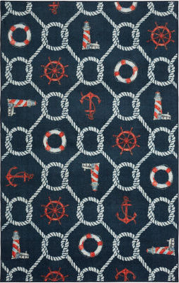 Mohawk Prismatic Coastal Rope Navy Area Rug