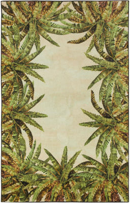 Mohawk Prismatic Verde Palm Border Green Area Rug