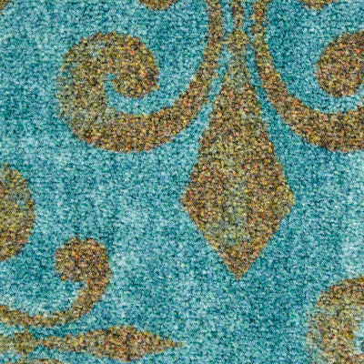 Mohawk Prismatic Fleur De Lis Teal Area Rug