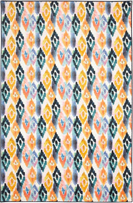 Mohawk Prismatic Watercolor Ikat Dark Orange Area Rug