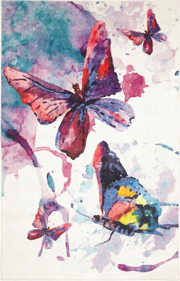 Mohawk Prismatic Watercolor Butterflies Purple Area Rug