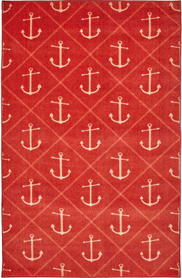 Mohawk Prismatic Anchors Crimson Area Rug