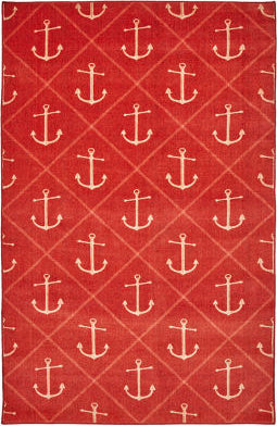 Mohawk Prismatic Anchors Crimson Area Rug