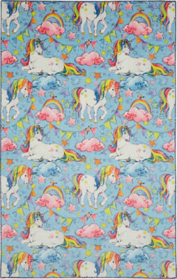 Mohawk Prismatic Unicorn Wish Sky Blue Area Rug