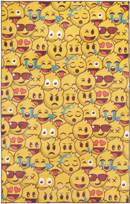 Mohawk Prismatic Emoji Play Yellow Area Rug