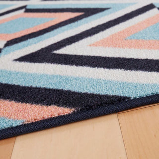 Mohawk Prismatic Diamond Stripe Black Area Rug