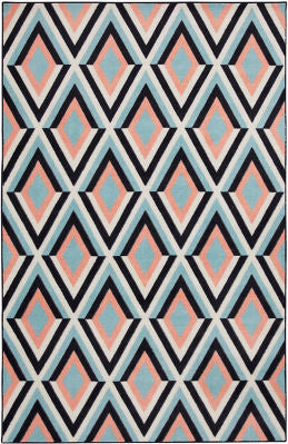 Mohawk Prismatic Diamond Stripe Black Area Rug