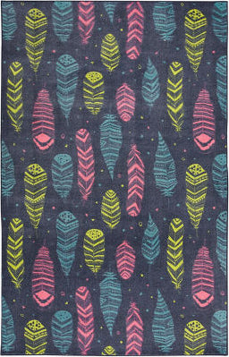 Mohawk Prismatic Falling Feathers Navy Area Rug