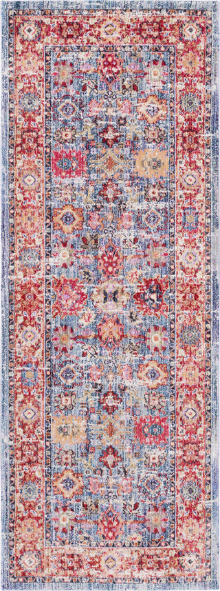 Surya Rumi RUM-2301 Bright Blue Dark Aqua Orange Red Pink Butter Purple Green Tan Pear Taupe Medium Gray Area Rug Runner Image