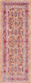 Surya Rumi RUM-2302 Bright Orange Butter Pink Dark Red Purple Blue Aqua Green Tan Pear Medium Gray Black Area Rug Runner Image