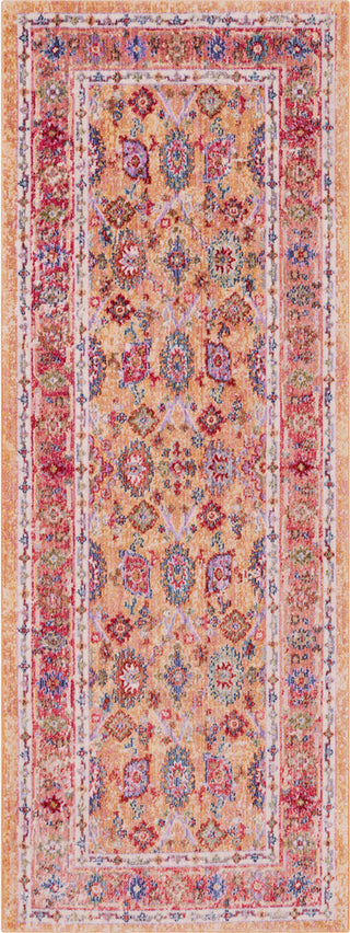 Surya Rumi RUM-2302 Bright Orange Butter Pink Dark Red Purple Blue Aqua Green Tan Pear Medium Gray Black Area Rug Runner Image