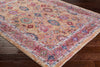 Surya Rumi RUM-2302 Bright Orange Butter Pink Dark Red Purple Blue Aqua Green Tan Pear Medium Gray Black Area Rug Corner Image