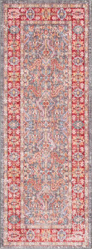 Surya Rumi RUM-2303 Dark Red Bright Pink Black Medium Gray Blue Aqua Butter Green Tan Taupe Pear Area Rug Runner Image