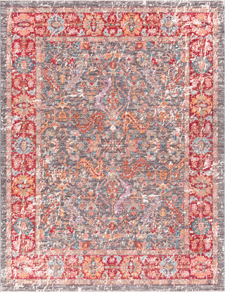 Surya Rumi RUM-2303 Dark Red Bright Pink Black Medium Gray Blue Aqua Butter Green Tan Taupe Pear Area Rug Main Image 8 X 10