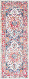 Surya Rumi RUM-2304 Dark Red Bright Pink Blue Orange Butter Aqua Tan Medium Gray Taupe Pear Area Rug Runner Image