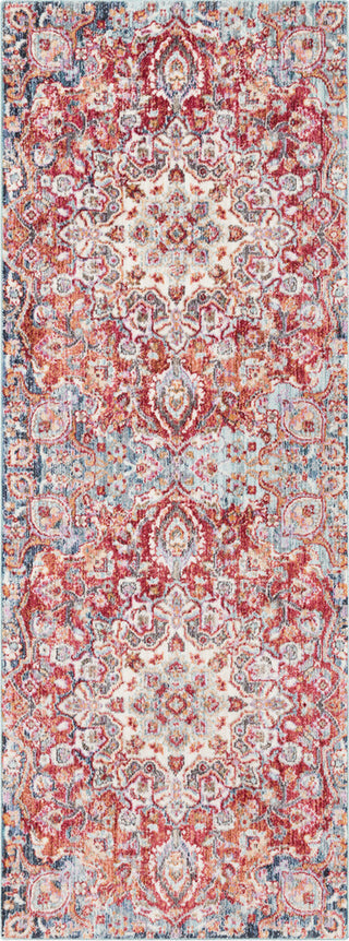 Surya Rumi RUM-2305 Dark Red Bright Pink Aqua Blue Purple Orange Butter Tan Medium Gray Black Taupe Pear Area Rug Runner Image