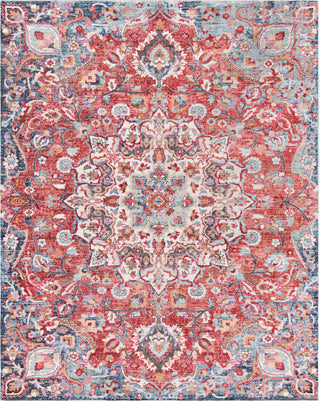 Surya Rumi RUM-2305 Dark Red Bright Pink Aqua Blue Purple Orange Butter Tan Medium Gray Black Taupe Pear Area Rug Main Image 8 X 10