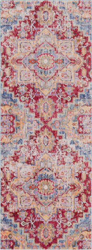 Surya Rumi RUM-2307 Dark Red Bright Pink Blue Aqua Butter Orange Purple Green Tan Medium Gray Black Pear Area Rug Runner Image