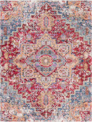 Surya Rumi RUM-2307 Dark Red Bright Pink Blue Aqua Butter Orange Purple Green Tan Medium Gray Black Pear Area Rug main image