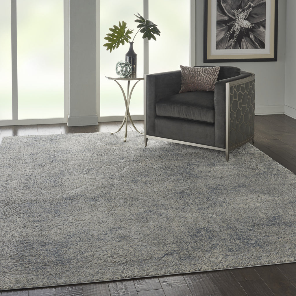 Rustic Textures RUS09 Ivory/Light Blue Area Rug by Nourison ...