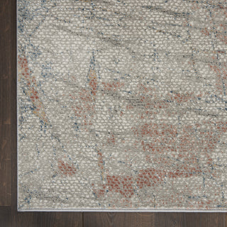 Nourison Rustic Textures RUS15 Light Grey/Rust Area Rug