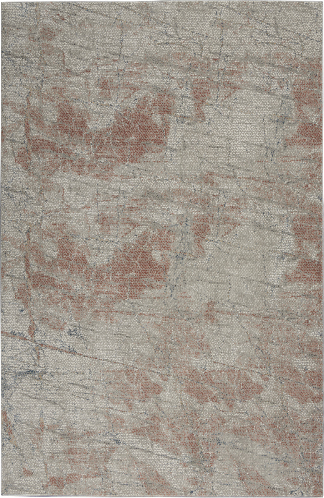 Nourison Rustic Textures RUS15 Light Grey/Rust Area Rug
