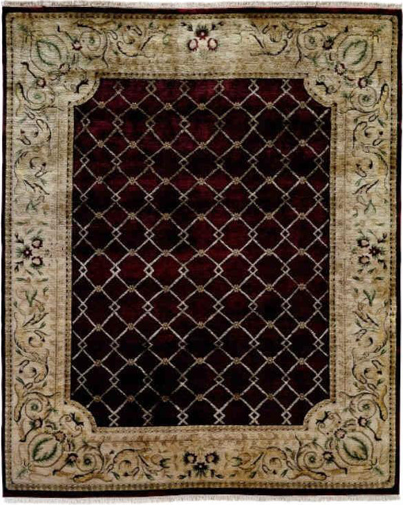 Kalaty Riviera RV-610 Burgundy/Ivory Area Rug main image