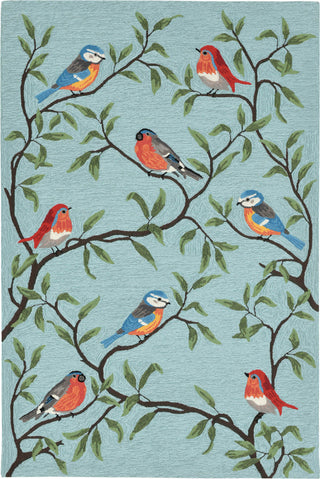 Trans Ocean Frontporch Birds On Branches Blue by Liora Manne