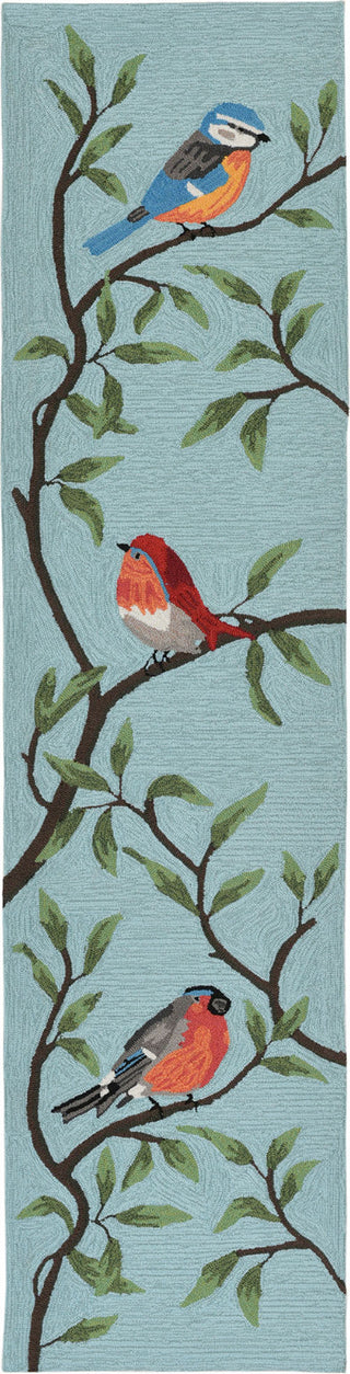 Trans Ocean Frontporch Birds On Branches Blue by Liora Manne