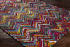 Surya Rainbow Shag RWS-6200 Bright Pink Medium Gray Lilac Red Yellow Orange Aqua Dark Blue Grass Green Lime Black Area Rug Corner Image