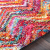 Surya Rainbow Shag RWS-6200 Bright Pink Medium Gray Lilac Red Yellow Orange Aqua Dark Blue Grass Green Lime Black Area Rug Texture Image