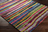 Surya Rainbow Shag RWS-6204 Bright Pink Medium Gray Lilac Red Yellow Orange Aqua Dark Blue Grass Green Lime Black Area Rug Corner Image