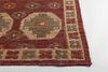 Chandra Ryleigh RYL-46901 Red Green Natural Area Rug Corner Shot Feature