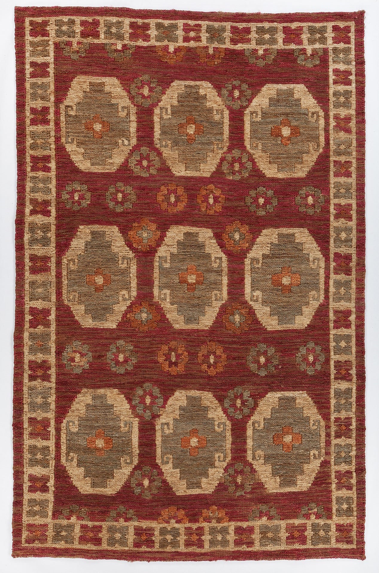 Chandra Ryleigh RYL-46901 Red Green Natural Area Rug main image