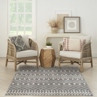 Nourison Royal Moroccan RYM03 Charcoal/Ivory Area Rug Detail Image