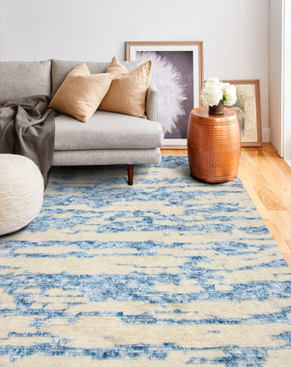 Bashian Shaggy S168-BNSH10 Ivory/Blue Area Rug