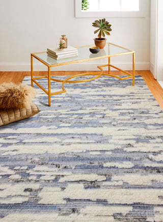 Bashian Shaggy S168-BNSH9 Ivory/Blue Area Rug