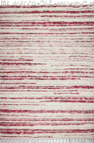 Bashian Shaggy S168-BNSH12 Ivory/Red Area Rug