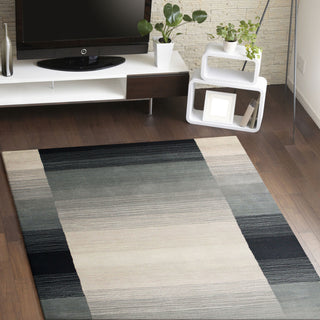 Bashian Contempo S176-ALM152 Black Area Rug Room Scene Feature