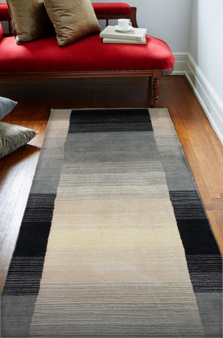 Bashian Contempo S176-ALM152 Black Area Rug Runner Room Scene