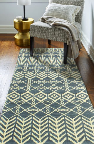 Bashian Chelsea S185-ST268 Azure Area Rug Runner Room Scene Feature