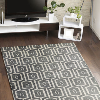 Bashian Chelsea S185-ST263 Grey Area Rug Room Scene Feature