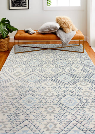 Bashian Chelsea S185-ST279 Ivory/Blue Area Rug