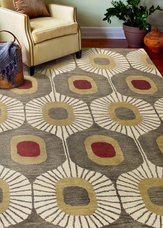 Bashian Chelsea S185-ST103 Mocha Area Rug Room Scene Feature