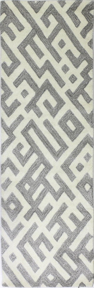 Bashian Norwalk S217-VW205 White/Taupe Area Rug Runner