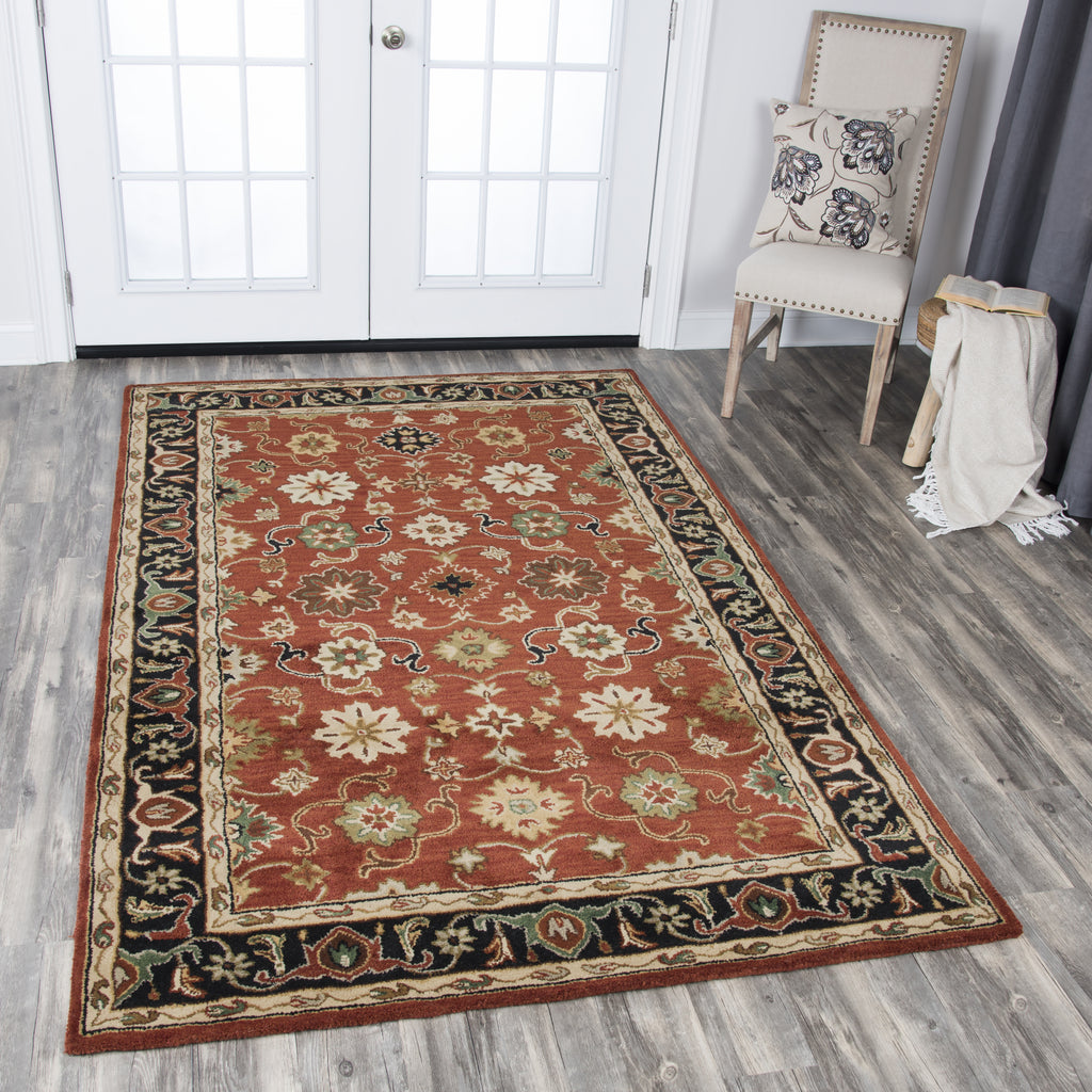 Rizzy Stafford SA980A Red Area Rug  Feature