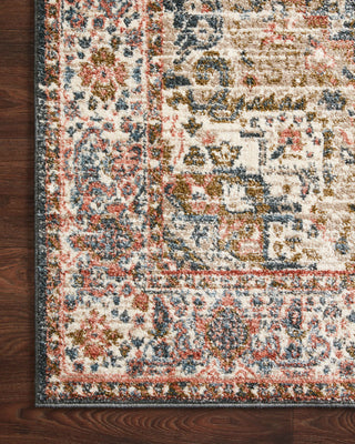 Loloi II Saban SAB-01 Blue/Multi Area Rug Corner On Wood