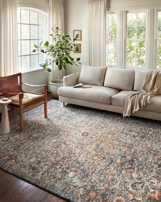 Loloi II Saban SAB-02 Blue/Spice Area Rug Room Scene 2