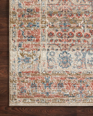 Loloi II Saban SAB-05 Sand/Rust Area Rug Corner On Wood