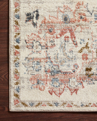 Loloi II Saban SAB-09 Ivory/Multi Area Rug Corner On Wood